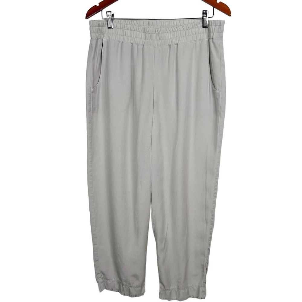 Cloth & Stone Pants Light Gray 100% Cropped Frayed Hem Pants Size M